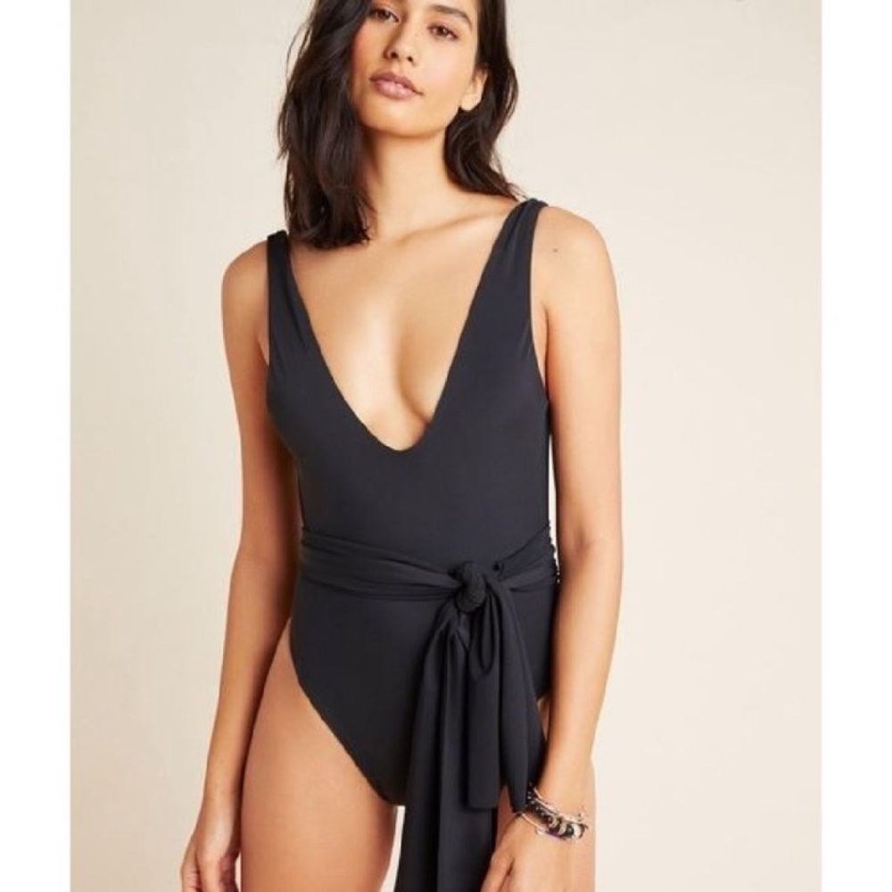 Anthropologie Po Swim One Piece Swimsuit Black M
